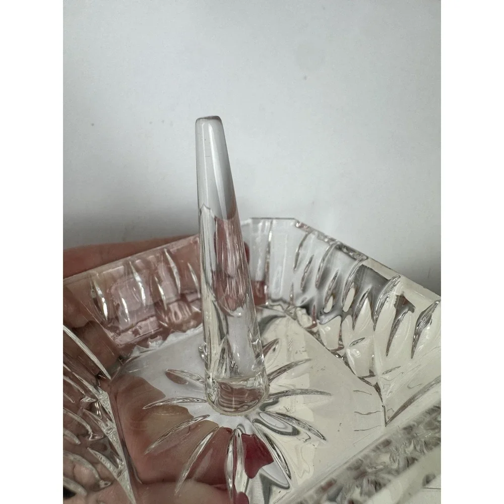 Vtg‎ MCM Crystal Ring Holder Trinket Dish Jewelry Vanity Catchall